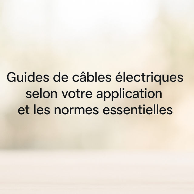 Guides de câbles électriques selon votre application et les normes essentielles